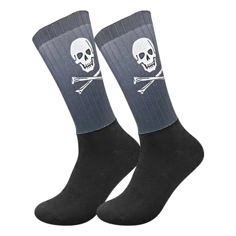 Chaussette Biker<br> Tête de Mort Pirate (Noir)