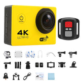 Camera Moto Pas Cher 4K Waterproof Yellow