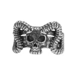 Bague Biker Tête de Démon (en Argent)