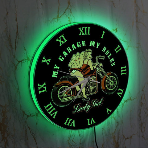 Horloge Murale Moto<br> Belle Blonde (LED)