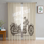 Rideau Motif Moto 135x274cm x2 Oeillets