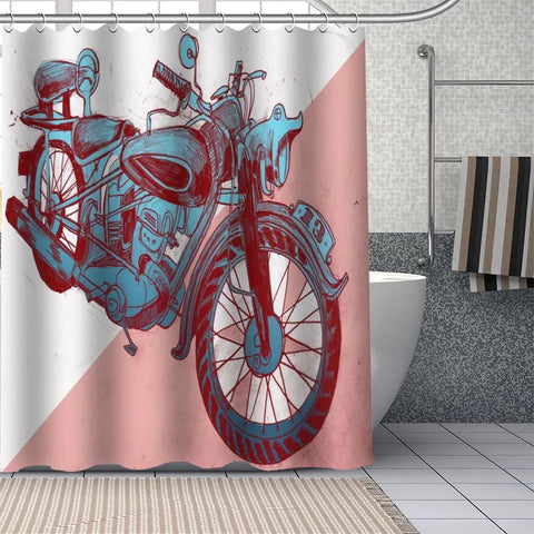 Rideau de Douche Moto<br> Rétro