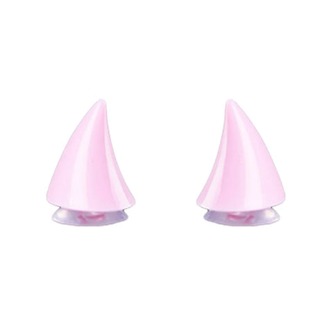 Décoration Casque Moto<br> Petites Cornes Diable Rose