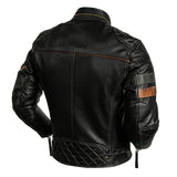 Blouson Biker en Fleur de Cuir