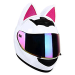 Casque Moto Oreille de Chat Rose Visière Teintée Rose - Antre du Motard