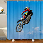 Rideau de Douche Motocross Figure Acrobatique