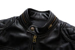 Blouson Biker en Fleur de Cuir