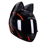 Casque Moto Oreille de Chat Visière Teintée Noire