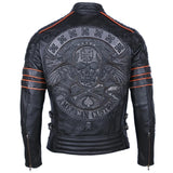 Blouson Cuir Biker Tête de Mort