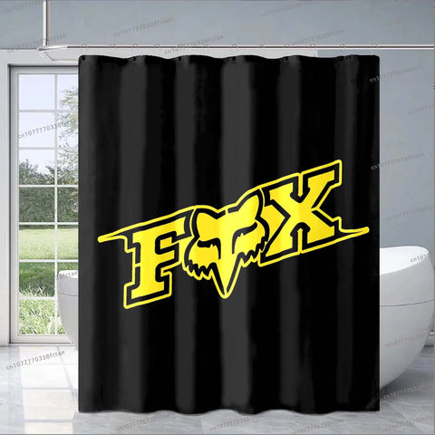 Rideau de Douche Moto<br> Logo Fox jaune 3