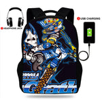 Cartable Motocross Cartoon Pilote Acrobatique