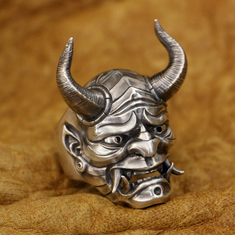 Bague Biker<br> Démon Japonais (en Argent)