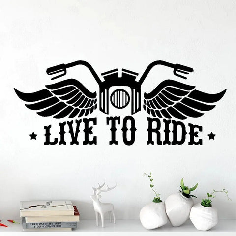 Sticker Mural Moto<br> Live to Ride