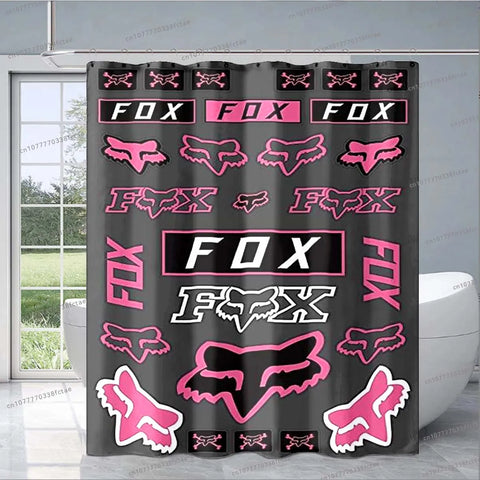 Rideau de Douche Moto<br> Fox Pink