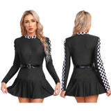 Déguisement Biker Femme Cheerleader Moto GP Noir