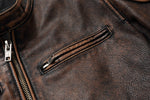 Blouson Biker en Cuir de Vachette Premium - Antre du Motard