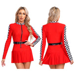 Déguisement Biker Femme Cheerleader Moto GP Rouge