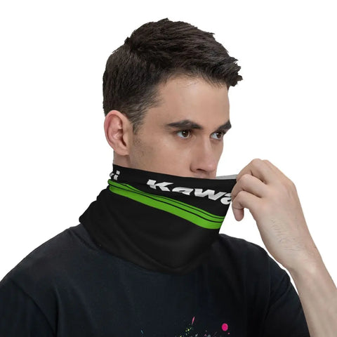 Pañuelo Tubo Kawasaki - Bufanda De Cuello Multiusos Para Moto O Diadema, 24.5 X 50 Cm
