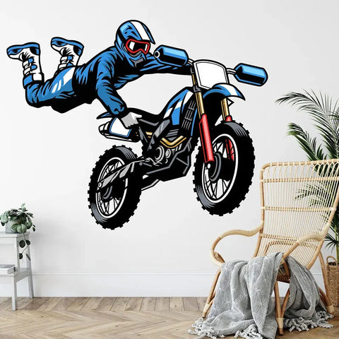 Sticker Mural Moto Cross<br> Figure Aérienne