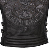 Blouson Cuir Biker Tête de Mort