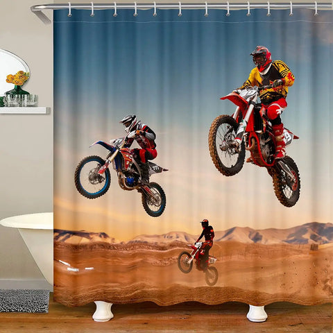 Rideau de Douche Motocross<br> Entre Potes