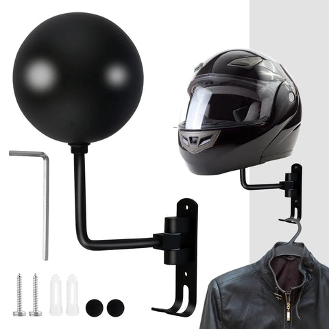 Support Mural Casque Moto<br> Sphere Noire