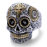 Bague Biker Crâne Mexicain Calavera (en Argent) 75