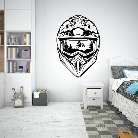 Sticker Mural Moto<br> Grand Casque