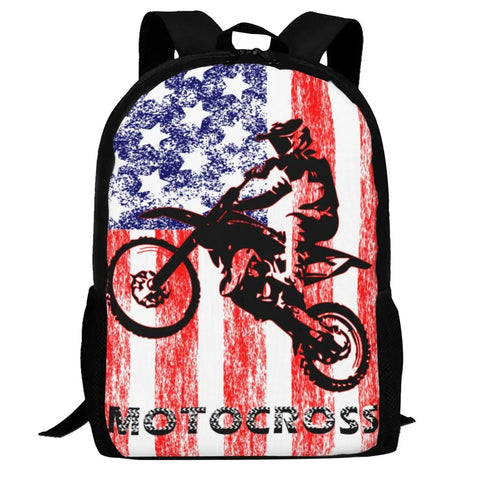 Cartable Motocross USA Drapeau Etats-Unis