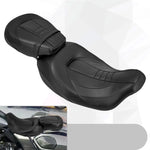 Selle de moto confort double place Couture noir