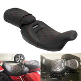 Selle de moto confort double place Couture rouge