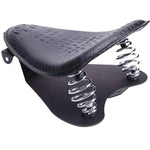 Selle de moto bobber en cuir noir