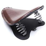 Selle de moto bobber en cuir marorn