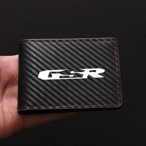 Porte-Carte Biker<br> GSR Aspect Carbone avec Surpiqure Rouge Default Title