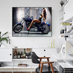 Poster Moto Belle Femme