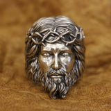 Bague Biker Jesus Christ (en Argent)