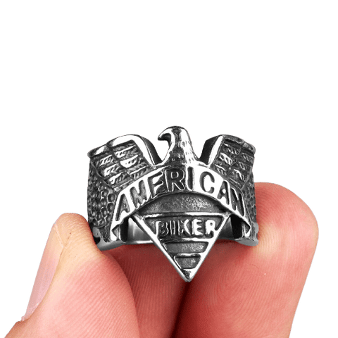 Bague Biker Aigle Américain (Acier)