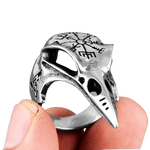 Bague Biker Corbeau Nordique (Acier)