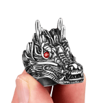 Bague Biker Dragon (Acier)