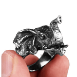 Bague Biker Elephant (Acier)