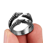 Bague Biker Griffes de Dragon (Acier)