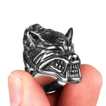 Bague Biker Loup-Garou (Acier)