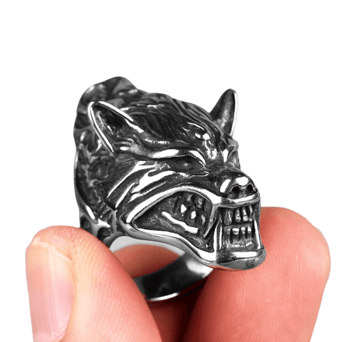 Bague Biker<br> Loup-Garou (Acier) - Antre du Motard