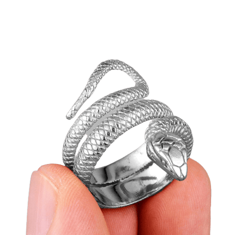 Bague Biker Serpent (Acier)