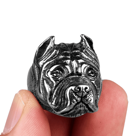 Bague Biker<br> Bulldog (Acier) - Antre du Motard