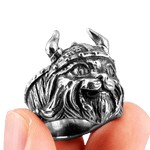 Bague Biker Chat Viking (Acier)