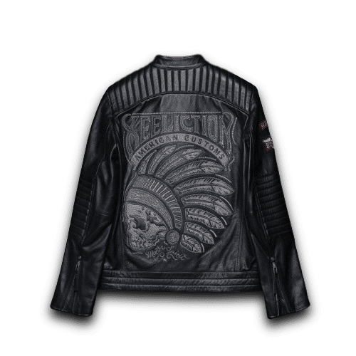 Leather Biker Jacket Indian - Main Image