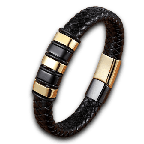 Bracelet Moto<br> Bicolore (Cuir) - Antre du Motard