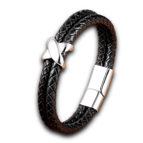 Bracelet Moto<br> Croix (Cuir) - Antre du Motard