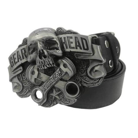 Ceinture biker "GEAR HEAD" Noir